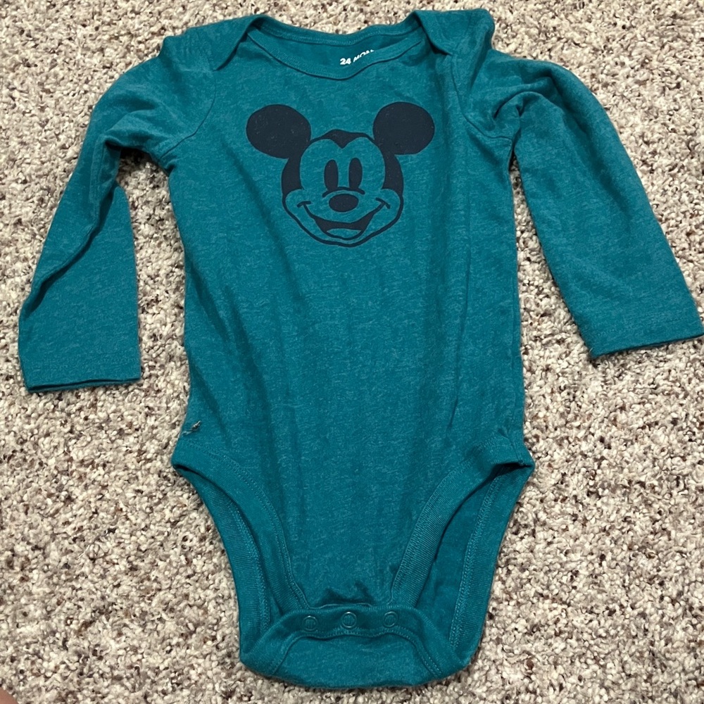 Disney Teal Mickey Mouse Bodysuit 24 months